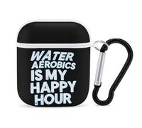 Water Aerobics Is My Happy Hour Case Cover Compatible with AirPods 1 2 Generation with Black Keychain