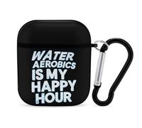Water Aerobics Is My Happy Hour Case Cover Compatible with AirPods 1 2 Generation with Black Keychain