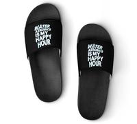 Water Aerobics Is My Happy Hour Unisex Slippers Bath Pool Shower Slide Indoor House Slipper Outdoor Shoes Sandal
