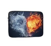 Water and Fire Heart Laptop Sleeve Bag 13 Inch, Waterproof Shockproof Laptop Case Bag Computer Skin Bags Lightweight Tablet Carrying Case