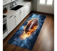 Water And Fire Kitchen Rug American football Non-Slip Washable Runner 50 x 150 cm Floor Mat for Kitchen, Laundry, Hallway, Home Decoration