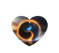 Water And Fire Tai Chi Pattern Car Air Fresheners 4 Pcs Heart Shape Hanging Aromatherapy Tablets Scented Fresheners For Bedroom Bathroom