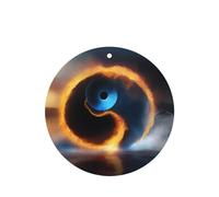 Water And Fire Tai Chi Pattern Car Air Fresheners 4 Pcs Round Shape Hanging Aromatherapy Tablets Scented Fresheners For Bedroom Bathroom