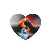 Water And Fire Taiji Mountain Pattern Car Air Fresheners 4 Pcs Heart Shape Hanging Aromatherapy Tablets Scented Fresheners For Bedroom Bathroom