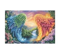 Water And Fire Wings Above Waterfall 1000-piece Jigsaw Puzzle Bundle Family Puzzle Lovers Brain Training Mindful Activity Spring Creativity & Gift Giving 1000 PCS