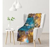 Water And Lake Landscape Premium Flannel Fleece Blanket-280/320 Gsm Heavyweight, All-Over Print, Single-Sided, Soft Warm,Luxury Bedding Throw 30x40in