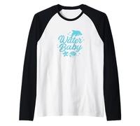 Water Baby Cute Sea Animal Design Raglan Baseball Tee