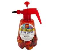 Water Balloon Filling Station with 250 Balloons, Pump Inflator for Outdoor Summer Fun (RED)