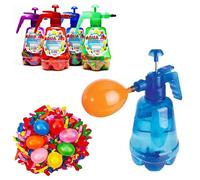 Water Balloon Pump With 500 Balloons, Air Water Balloon Pumping Station, Hand Balloons Filler Pump, Watersballoon Inflator Spray Bottle For Kids Game