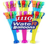 Water Balloons Quick Fill Water Balloon Pools Party 【1110 PCS】 Multicolored Colored Water Balloons Splash Fun Summer Pools Party Outdoor Safety Water Bomb Fight (1110pcs Best Value)