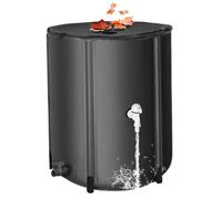 Water Barrels Rain Catcher From Gutter Rain Water Collection Barrel 26 Gallons Rain Barrel UV Resistant Collapsible Rain Barrel with 2 Way Zipper,Tap ＆ Support Rods Rainwater Collection System