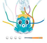 Water Baseball, Rotating Sprinkler Toy, Interactive Splash Game, Sturdy Outdoor Build, Backyard Lawn Activity Set for Summer Pool Parties and Kids Water Play, Red, Orange