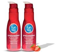 Water Based Lubricating Gel 2 Pack | Original & Strawberry Flavoured Edible Lube 75ml | Non Sticky Intimate Lubricant | Condom & Toy Friendly | Smooth Personal Gel