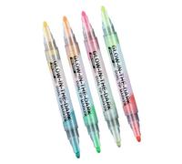 Water Based Marker Set, Double Ended 4 Piece Pens for Smooth Note Marking, Journal Pages, Creative Paper Drawing, 8 Color Ends, Planner Use Double Ended Markers Note Taking Pens Study Markers Colorful