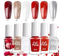 Water-based Nail Polish, 6pcs Nail polish Set, Quick dry Nail polish for women, High GLOSSY nail varnish Set for NAIL Art Manicure-6pcs