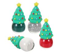 Water Based Nail Polish Quick Dry Christmas Tree 4pcs Peel off Resin | Glass Bottle, Portable No Bake Formula, Daily Use and Casual Gatherings, Holiday Manicure Accessory