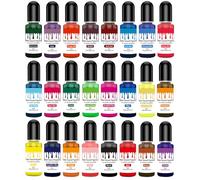 Water-based pigment 24 colours colour pigments for casting powder, 10 ml, DIY creative colour paint, paint for casting powder, plaster for casting, cement, epoxy resin