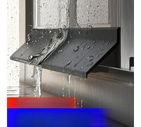 Water-Blocking Window Sealing Strip for Sliding & Casement Sash, TPE Rainproof Weatherstrip with 135° Drainage Angle, Self-Adhesive 4.3 cm x 1 m Black Strip