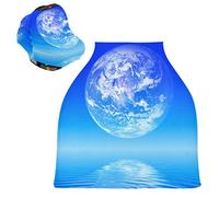 Water Blue Earth Stretchy Baby Car Seat Cover,Canopy Nursing Covers,Soft Breathable Windproof Scarf Changepad for Winter Infant Breastfeeding Boys