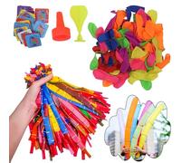 Water Bomb Balloon Kit for Kids - 102PCS Set with Tap Adapter | 75 Colourful Rocket Balloons, Screaming & Flying Balloons | Summer Toys, Bath Time Fun, Party Bag Fillers, Loot Bag Favours, Age 3+