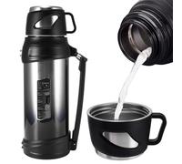 Water Bottle 2 L, Metal Water Bottle 24 Hours Hot and Cold Insulation, Stainless Steel Insulated Water Bottles with Handle and Carry Handle Suitable for Office Gym Outdoor Exploration Camping Hiking