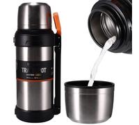 Water Bottle 2 L,Metal Water Bottle 24 Hours Hot and Cold Insulation, Stainless Steel Insulated Water Bottles with Handle and Shoulder Strap Suitable for Office Gym Outdoor Exploration Camping Hiking