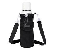 Water Bottle Bag, Adjustable Shoulder Strap Water Carrying Bag, Insulated Water Bottle Holder, Travel Water Bottle Bag, Hiking Water Bottle Holder with Strap, Camping Water Bottle Carrying Bag, Black,