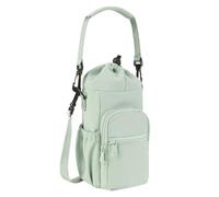 Water Bottle Bag, Bottle Carrier Bag, Waterproof with Large Capacity, Adjustable Strap, Insulated Cup Holder with Pockets, Outdoor Equipment for Hiking Rides in the Gym, Tra, Green, see