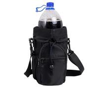 Water Bottle Bag, Insulated Cup Holder with Pockets, 12.01x5x4.02 Inch Spacious Waterproof Organizer Pouch & Adjustable Strap, Hydration Carrier for Gym, Hiking, Backpacking Travel