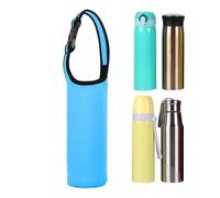Water Bottle Bag - Neoprene Insulating Sleeve with Buckle Closure & Handle | Portable Heat-Insulating Cup Protector for Outdoor, Diving, Hiking, Camping & Travel, Fits 400-600ml Bottles