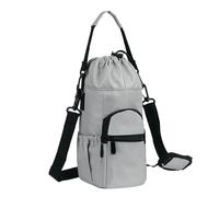 Water Bottle Bag with Shoulder Strap for Water Bottle | Thermal Sleeve for Outdoor Water Bottle | Bottle Holder with Multiple Pockets for Camping, Picnic, Escu, Contrast Grey, Fare riferimento alla