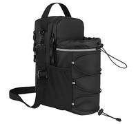 Water Bottle Bag with Strong Attachment Hold, 10.6 x 7.4 x 4.3 in Gym Bag, Reflective Strip, Adjustable Crossbody Shoulder Strap, Side Mesh Pocket, Multi Compartment Design for Workout, Running