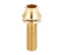 Water Bottle Cage Bicycle Titanium Alloy Water Bottle Cage Screw M5x12/16mm with Washer(M5×16-Gold)