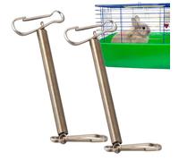 Water Bottle Cage Loop-Spring Clip in Holder 2 Pieces Secure Drink Dispenser Clip | Heavy Duty Metal Cage Accessory for Rabbits, Guinea Pigs, Hamsters,