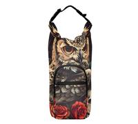 Water Bottle Carrier Bag Owl and Flower Skull Bottle Pouch Holder Sports Water Bottle Accessories