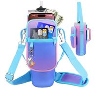 Water Bottle Carrier Bag with Phone Pocket Compatible with Stanley/Meoky 40 oz Tumbler with Handle,Water Bottle Holder Pouch with Adjustable Strap Compatible with Stanley Cup Accessories