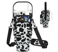 Water Bottle Carrier Bag with Phone Pocket for Stanley 30 oz Tumbler,Neoprene Water Bottle Holder Cross-boday Bag with Adjustable Shoulder Strap& Handheld Strap for Stanley Cup Accessories
