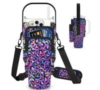 Water Bottle Carrier Bag with Phone Pocket for Stanley 30 oz Tumbler,Neoprene Water Bottle Holder Cross-boday Bag with Adjustable Shoulder Strap& Handheld Strap for Stanley Cup Accessories