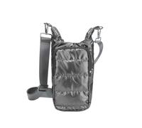 Water Bottle Carrier Bag with Phone Pocket Puffer Tote Bag Quilted Crossbody Shoulder Bag Water Bottle Holder with Strap, Grey