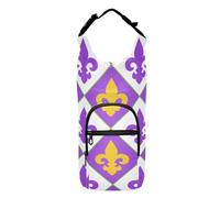 Water Bottle Carrier Purple Carnival Royal Lily Mardi Gras Yellow Easy-To-Carry Water Bottle Carrying Case 20/24/32/40oz Hiking Gear Water Bottles Backpack