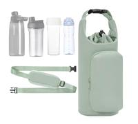 Water Bottle Carrier with Strap | Adjustable Insulated Drawstring Bag with Pocket - Water Bottle Accessories,for Gym Sports Hiking Travel Outdoor Beach Office School Car Cruise Walking Daily