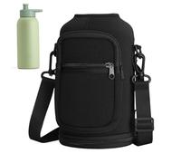 Water Bottle Carrier with Strap & Pocket Zippered Dual Layer Water Bottle Bag for 64oz Bottles Insulated Sling for Outdoor Camping Travel