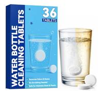 Water Bottle Cleaner Tablets, 36 Effervescent Bottle Cleaning Tablets Remove Tea, Coffee & Odors for Stainless Steel, Glass, Plastic, Insulated & Thermos Drinking Containers, Cup Cleaner Easy to Use