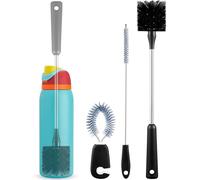 Water Bottle Cleaning Brush Set, 3 Pack Bottle Cleaner Brushes with Long Handle, Straw Brush & Nipple Brush, 15 Inch Water Bottle Cleaner for Stanley, Owala, Hydroflask, and Cups