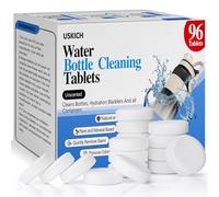 Water Bottle Cleaning Tablets-96Pack, Bottle Bright Cleaner Tabs for All Stainless Steel, Hydration Bladders, Thermos and Glass Drinking Containers,Natural Ingredient Removes Stubborn Stains & Odors