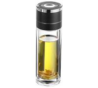Water Bottle Glass - Double-Layer Water Glass Bottle Tea Cup - High Temperature Resistant Travel Mug Leak-Proof Double-Layer Tea Cup for Women Men Home