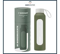 Water Bottle Glass Wessper, BPA Free, Borosilicate Glass Protective Cover 500...