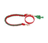 Water Bottle Handle Strap Handwoven Cute Flowers Xmas Tree Pedant Silicone Water Bottle Handle Sling Holder Carrier for Wide Mouth Bottles 16 To 40 Oz (K68896 Red Green)