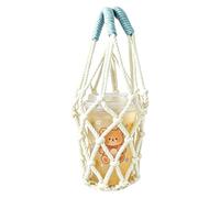 Water Bottle Holder Bag Handwoven Mesh Portable with Handle