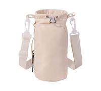 Water Bottle Holder Bag - Large Insulated Drawstring Bottle Carrier Adjustable Shoulder Strap Water Bottle Bag for Outdoor Travel Hiking Camping Walking Fishing Beach Running